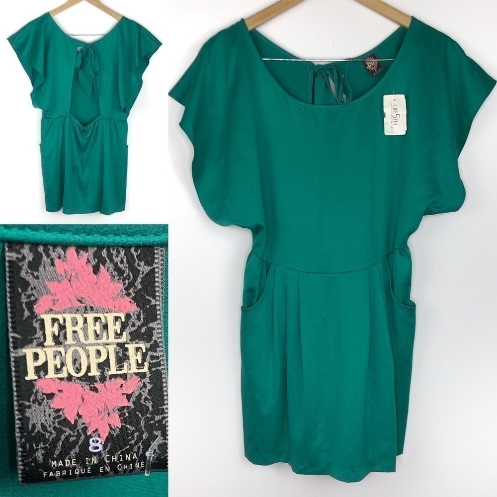 Free People Green Mini Dress Size 8 NWT